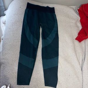 PINK dark green leggings